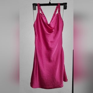 New Pink satin dress